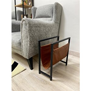 Tria Home Mercan Koltuk Yanı Dergilik/gazetelik/kitaplık (kahve)