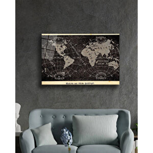 Dünya Haritası 28 Cam Tablo 95x150 cm