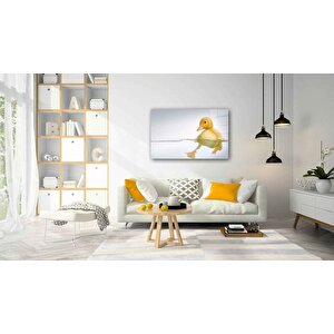 Sarı Ördek Cam Tablo 50x70 cm
