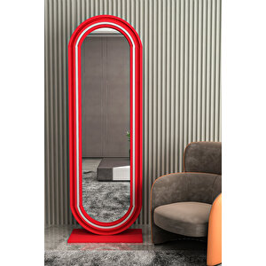 Givayo Wood's Gusto Neon Led Işıklı Boy Aynası 160x60 Kırmızı