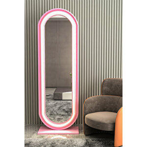 Givayo Wood's Gusto Neon Led Işıklı Boy Aynası 160x60 Pembe