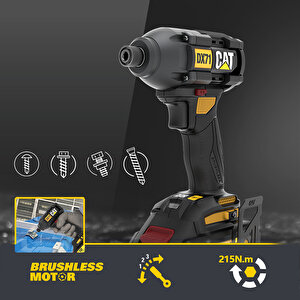 Cat Dx71bc 18volt 2.0ah Li-ion Tek Akülü 215nm Kömürsüz Profesyonel Şarjlı Darbeli Tornavida
