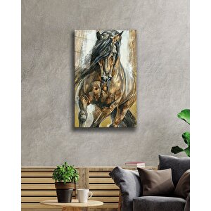 Kahverengi Atcam Tablo, Brown Horse 36x23 cm