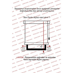 Givayo Stor Düz Stor Perde Güneşlik Ekru Kırık Beyaz 110x200 Cm