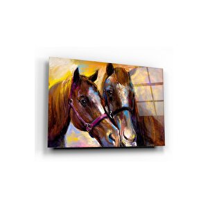 Atlar Cam Tablo 50x70 cm