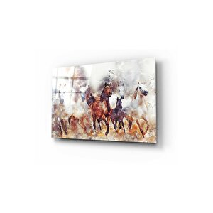 Atlar Cam Tablo 50x70 cm