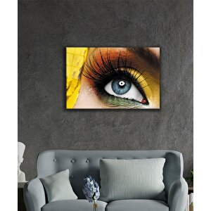 Kadınlar Renklerin Büyüsü Göz Cam Tablo 50x70 cm