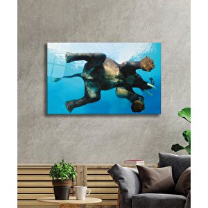 Suda Fil Cam Tablo Elephant In Water 50x70 cm