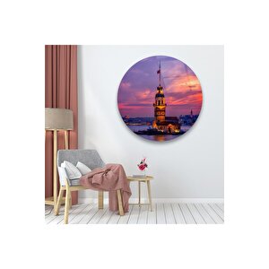 Kız Kulesi Yuvarlak Cam Tablo 30x30 cm