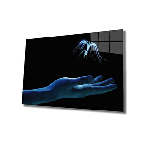 Mavi El Cam Tablo Blue Hand 50x70 cm
