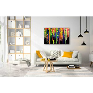 Renkler Soyut Cam Tablo 50x70 cm