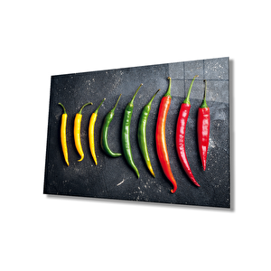 Renkli Biberler Cam Tablo 50x70 cm