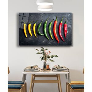 Renkli Biberler Cam Tablo 50x70 cm