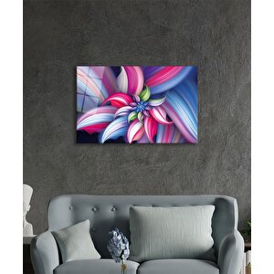 Renkli Fraktal Soyut Cam Tablo Ev Ve Ofis Duvar Dekoru 90x60 cm