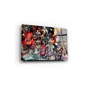 Bebekler Ve Maskeler Cam Tablo 70x110 cm