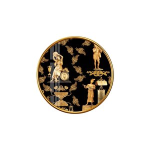 Antik Desenler Yuvarlak Cam Tablo 30x30 cm