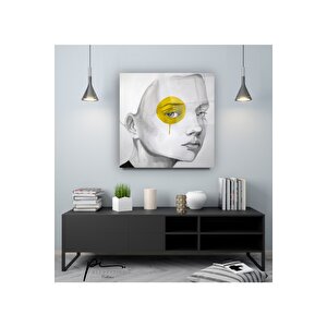Renkli Göz Portre Cam Tablo 100x100 cm