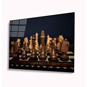 Satranç Cam Tablo 36x23 cm