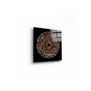 Renkli Desenler Cam Tablo 30x30 cm