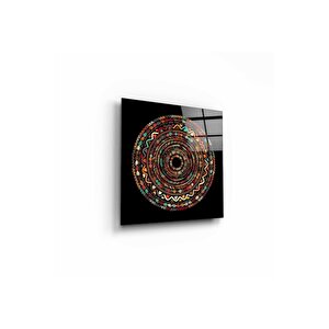 Renkli Desenler Cam Tablo 50x50 cm