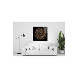 Renkli Desenler Cam Tablo 80x80 cm