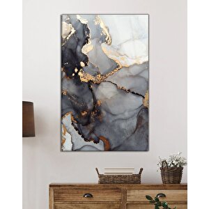 Renkli Mermer Soyut Cam Tablo Ev Ve Ofis Duvar Dekoru 36x23 cm