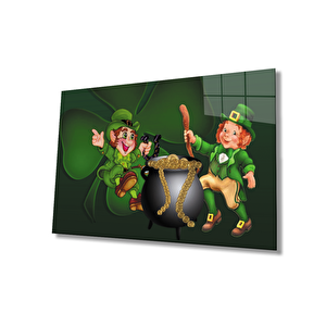 Yeşil Oyun Cam Tablo Green Game 36x23 cm