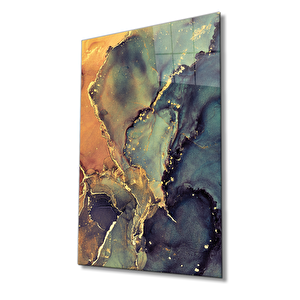Renkli Mermer Soyut Cam Tablo Ev Ve Ofis Duvar Dekoru 50x70 cm