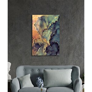 Renkli Mermer Soyut Cam Tablo Ev Ve Ofis Duvar Dekoru 50x70 cm