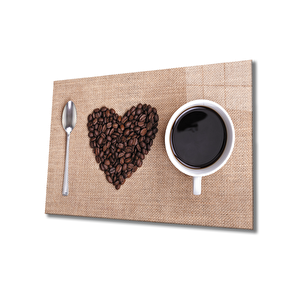 Love Kahve Cam Tablo 50x70 cm