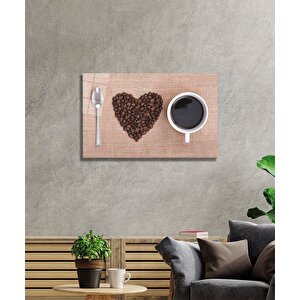 Love Kahve Cam Tablo 50x70 cm