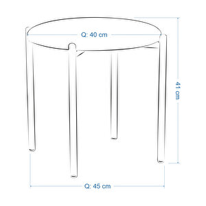 Nil Siyah Metal Ayak İstiflenebilir Mutfak-balkon Taburesi (4 Adet)