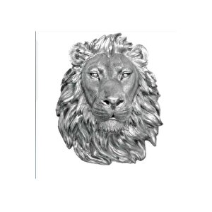 Aslan Kafası Duvar Panosu (gümüş)