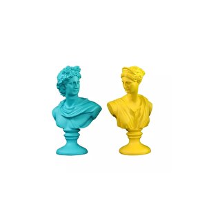 Apollo Ve Diana Büst Heykel 2'li Set