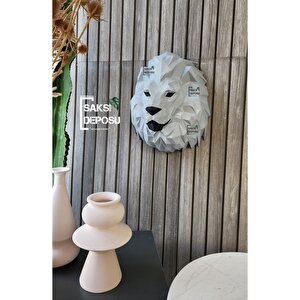 Kubik Aslan Kafası Duvar Objesi Heykeli; Duvar Heykelleri