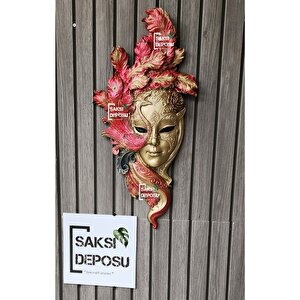 Tavus Kuşlu Venedik Duvar Maskesi Heykeli; Dekoratif Ürünler