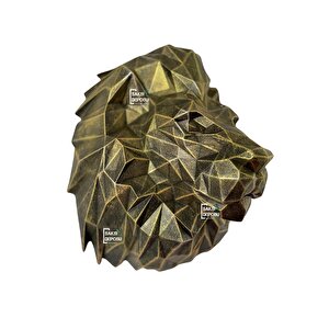 Kubik Aslan Kafası Duvar Heykeli