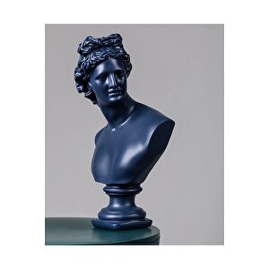 Lacivert Apollo Büst Heykel