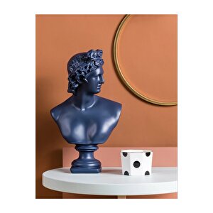 Lacivert Apollo Büst Heykel