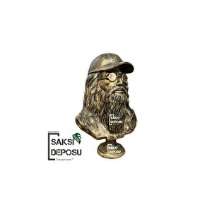 Leonardo Da Vinci Heykeli, Altın Eskitme 43 Cm X 25 Cm