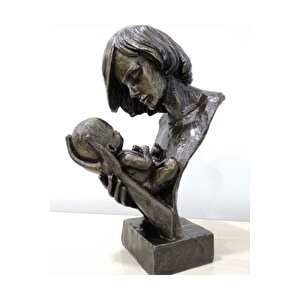 Anne Ve Bebek Heykeli 36x13x21cm