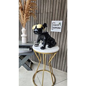 Gözlüklü Bulldog Heykeli; Dekoratif Heykeller Biblolar
