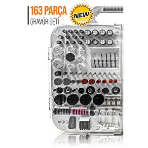 Pro 163 Parça Dramel 6 Devir Ayarlı Pvc Çantalı Hobi Gravür Seti Mini Taşlama Esnek Şaft Hediye