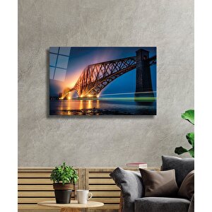 Şehir Köprü Manzaralı Cam Tablo Bridge City View 36x23 cm