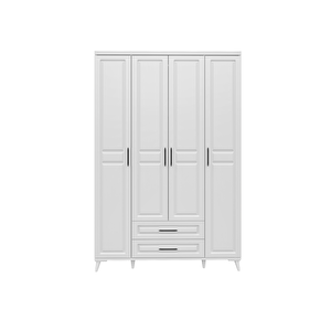 Guneystore Gözde 4 Kapaklı Komple Mdf Beyaz Gardırop