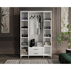 Guneystore Gözde 4 Kapaklı Komple Mdf Beyaz Gardırop