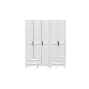 Guneystore Gözde 5 Kapaklı Komple Mdf Beyaz Gardırop