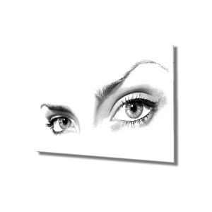 Kadınlar Çizim Göz Cam Tablo 110x70 cm