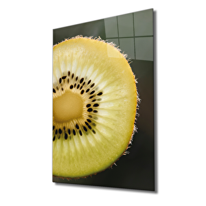 Sarı Kivi Cam Tablo Yellow Kiwi