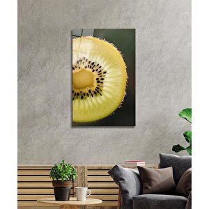 Sarı Kivi Cam Tablo Yellow Kiwi